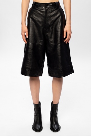 Ganni clearance leather shorts